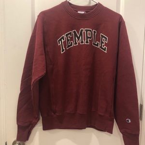 Maroon Temple University Champion Crewneck